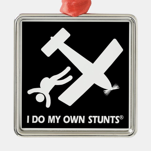 Skydiving My Own Stunts Metal Tree Decoration (Front)