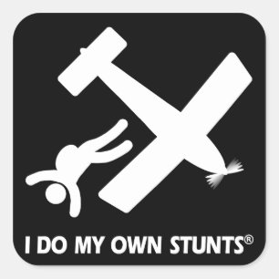 Skydiving My Own Stunts Square Sticker