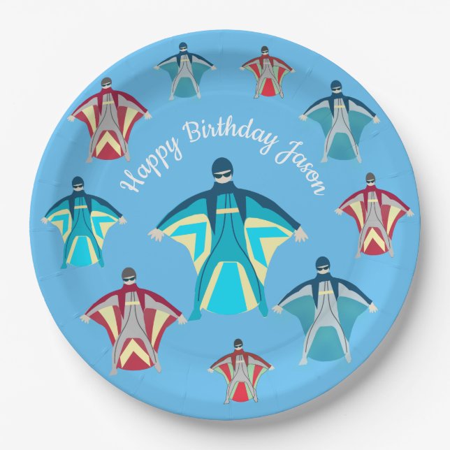 Skydiving Paper Plate (Front)