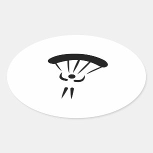 Skydiving parachute oval sticker