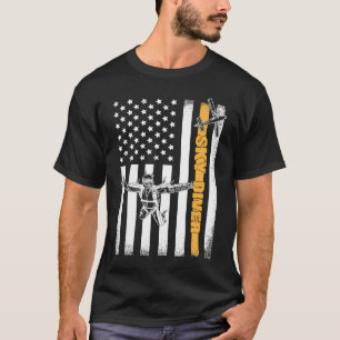 Skydiving Parachuting American Skydiver USA Flag T-Shirt