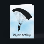 Skydiving Parachuting Design Birthday Card<br><div class="desc">Skydiving Parachuting Sports Design Birthday Card,  with customizable text.</div>