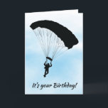 Skydiving Parachuting Design Birthday Card<br><div class="desc">Skydiving Parachuting Sports Design Birthday Card,  with customizable text.</div>
