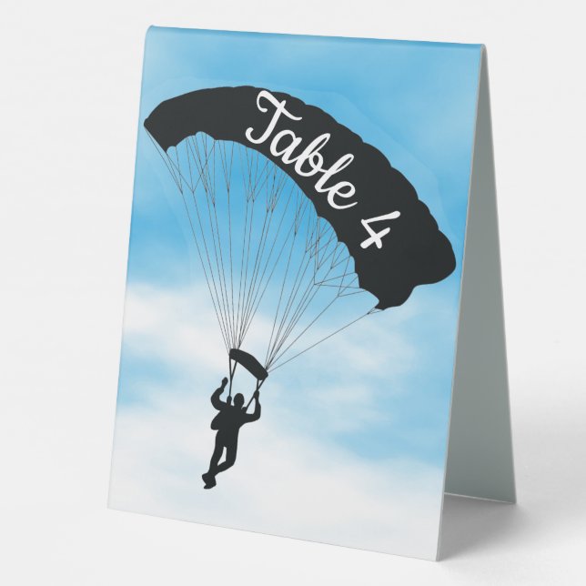 Skydiving Parachuting Design Tent Table Sign (Back)