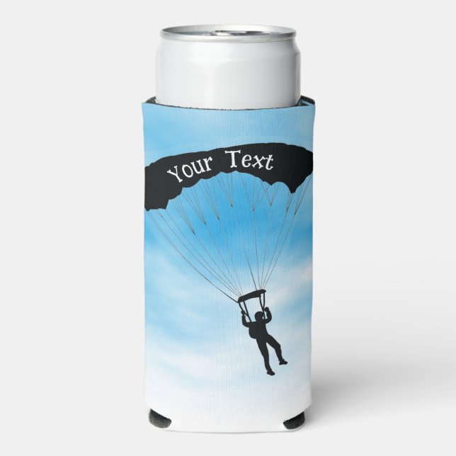 Skydiving Parachuting Seltzer Can Cooler (Seltzer Front)