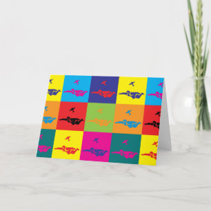 Skydiving Pop Art Card