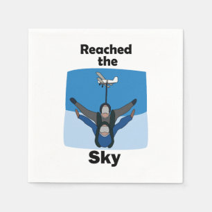 Skydiving Reached The Sky Skydiver Birthday Party Napkin