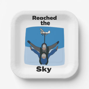 Skydiving Reached The Sky Skydiver Birthday Party Paper Plate