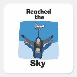 Skydiving Reached The Sky Skydiver Birthday Square Sticker