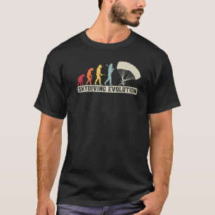 Skydiving  Retro Vintage Skydiver Evolution T-Shirt