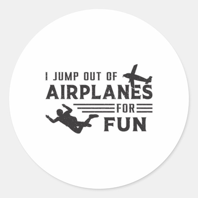 Skydiving Skydive Skydiver Jump Plane Gift Idea Classic Round Sticker (Front)