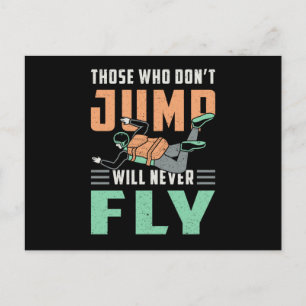 Skydiving Skydive Skydiver Jump Retro Funny Gift Postcard