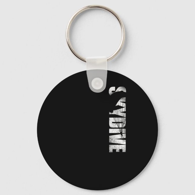 Skydiving Skydive Vintage Key Ring (Front)