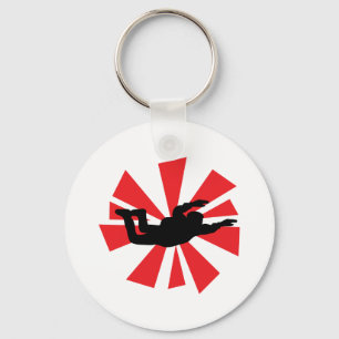 skydiving skydiver icon key ring