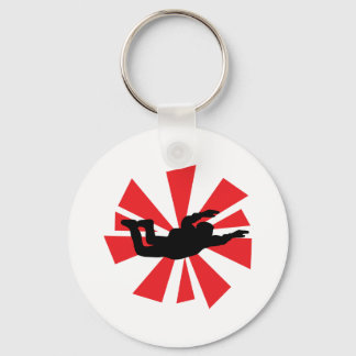 skydiving skydiver icon key ring