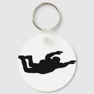 skydiving skydiver icon key ring