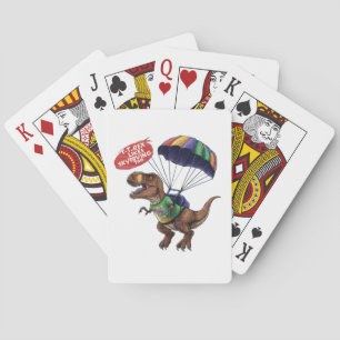 Skydiving T-Rex Playing Cards