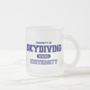 Skydiving University Frosted Glass Coffee Mug