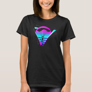 Skydiving Vaporwave Parachute Paraglide Retro Vint T-Shirt