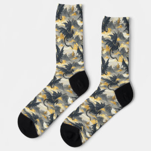 Skydwellers – Black & Gold Dragons Socks