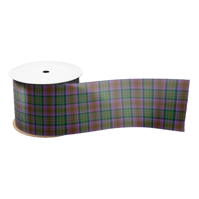 Skye Green Violet Earth Tartan Plaid Satin Ribbon (Spool)