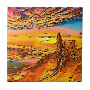 Skye old man of storr Scotland           Tile