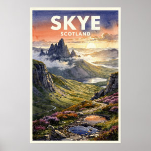 Skye Scotland Vintage Travel Poster
