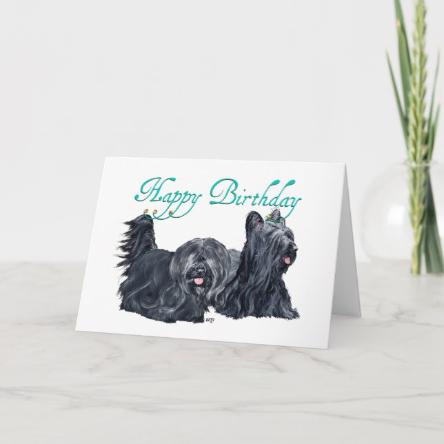 Skye Terrier Birthday Cards (Front)