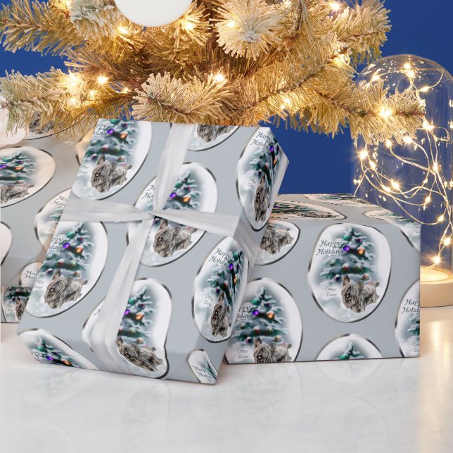 Skye Terrier Christmas Wrapping Paper (Holidays)