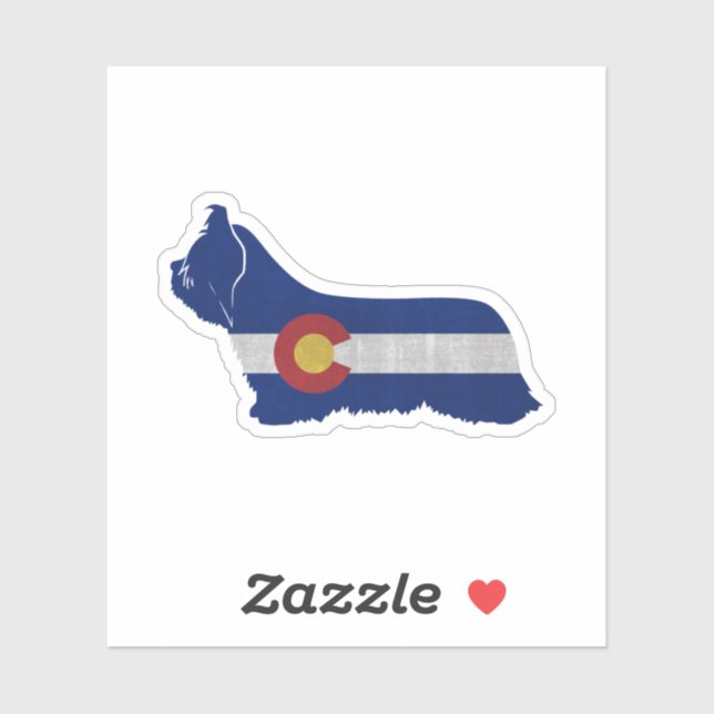 Skye Terrier Colorado Flag Silhouette (Sheet)