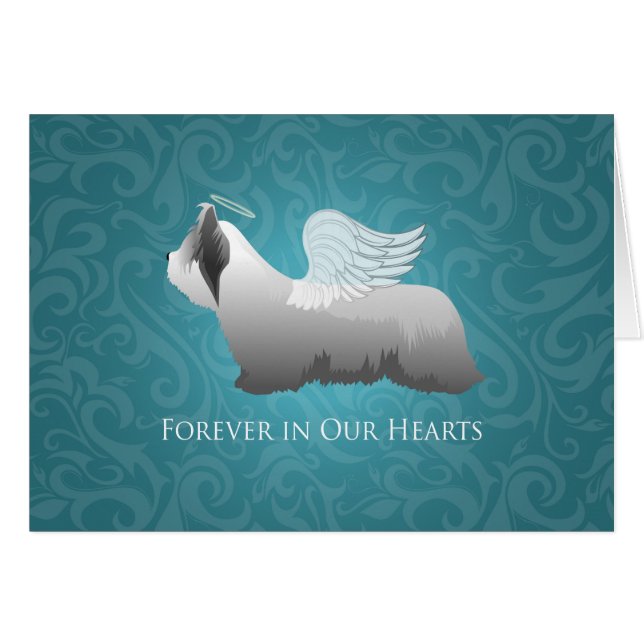 Skye Terrier Dog Breed Angel Sympathy Card (Front Horizontal)