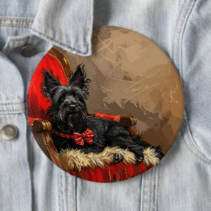 Skye Terrier Dog Christmas Festive 6 Cm Round Badge