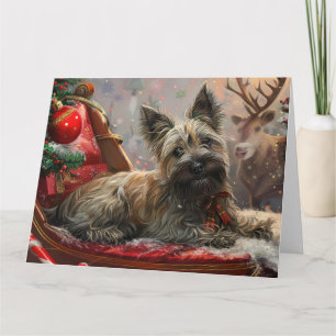 Skye Terrier Dog Christmas Festive Card