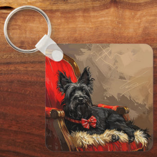 Skye Terrier Dog Christmas Festive Key Ring