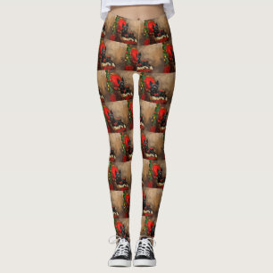 Skye Terrier Dog Christmas Festive Leggings