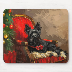 Skye Terrier Dog Christmas Festive Mouse Mat