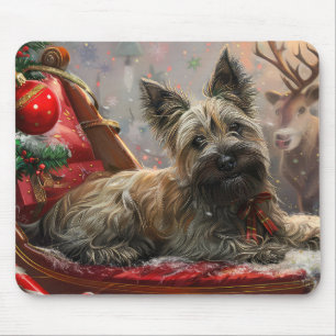 Skye Terrier Dog Christmas Festive Mouse Mat