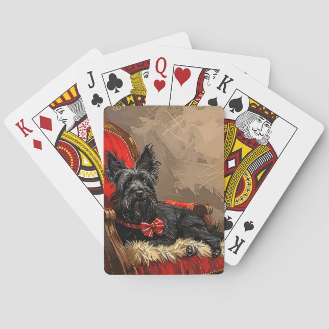Skye Terrier Dog Christmas Festive  Playing Cards (Back)