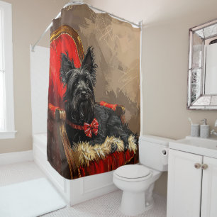 Skye Terrier Dog Christmas Festive  Shower Curtain