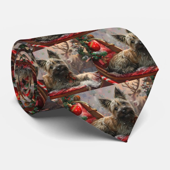 Skye Terrier Dog Christmas Festive Tie (Rolled)
