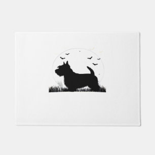 Skye Terrier Dog � Halloween Moon Silhouette Class Doormat
