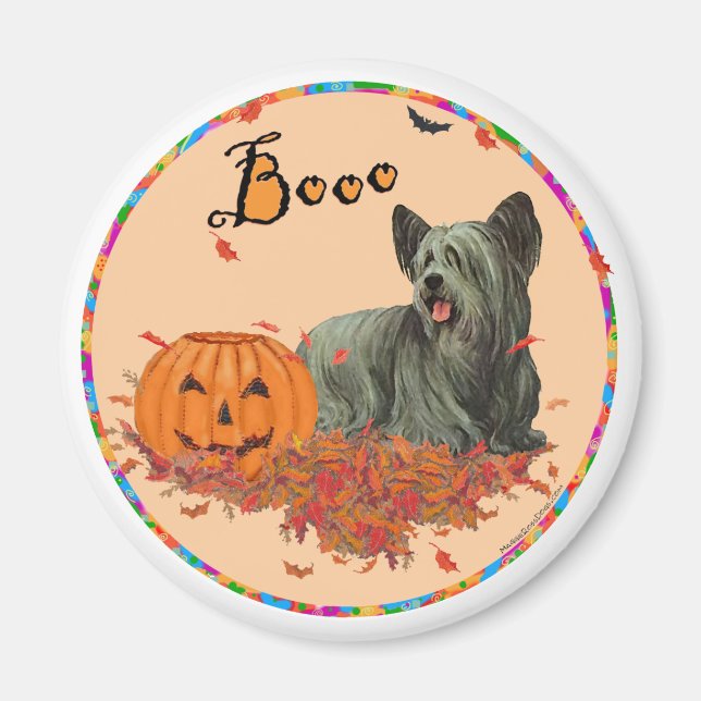 Skye Terrier Halloween Magnet (Front)