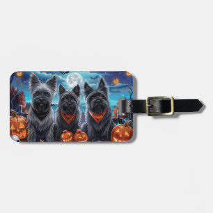 Skye Terrier Halloween Spooky  Luggage Tag