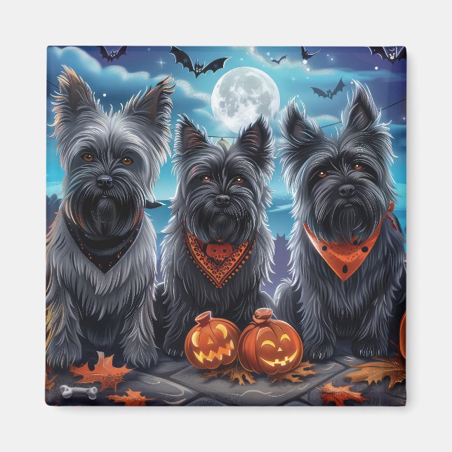 Skye Terrier Halloween Spooky  Magnet (Front)