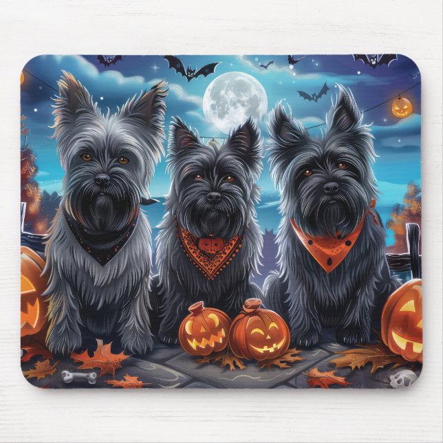 Skye Terrier Halloween Spooky  Mouse Mat (Front)