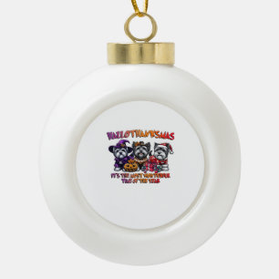Skye Terrier Halloween Thanksgiving Christmas Clas Ceramic Ball Christmas Ornament
