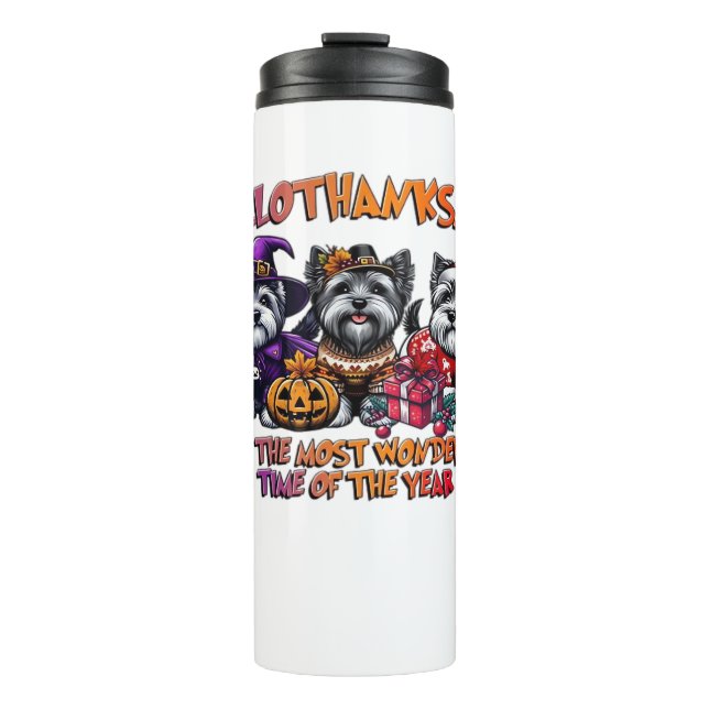 Skye Terrier Halloween Thanksgiving Christmas Clas Thermal Tumbler (Front)