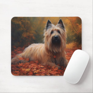 Skye Terrier in Autumn Leaves Fall Inspire Mouse Mat