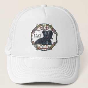 Skye Terrier in Celtic Knotwork - Buchanan Tartan Trucker Hat