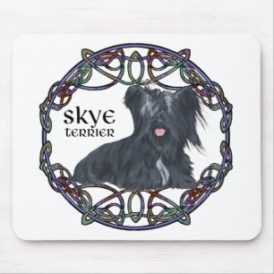 Skye Terrier in Celtic Knotwork Mouse Mat